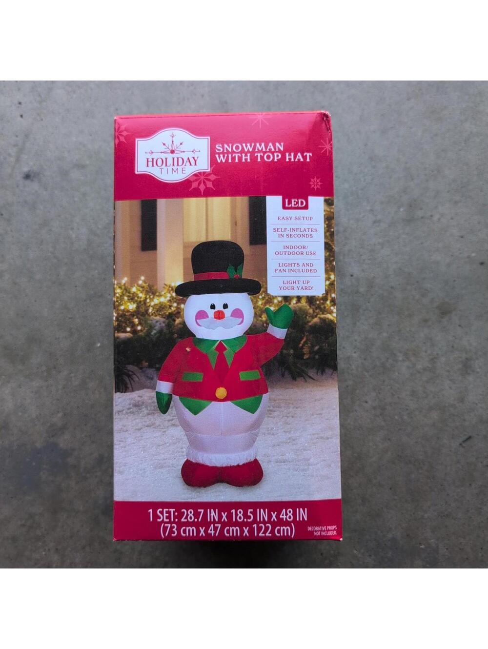 Holiday Time 3.5 FT Tall Snowman With Top Hat Airblown Inflatable Christmas